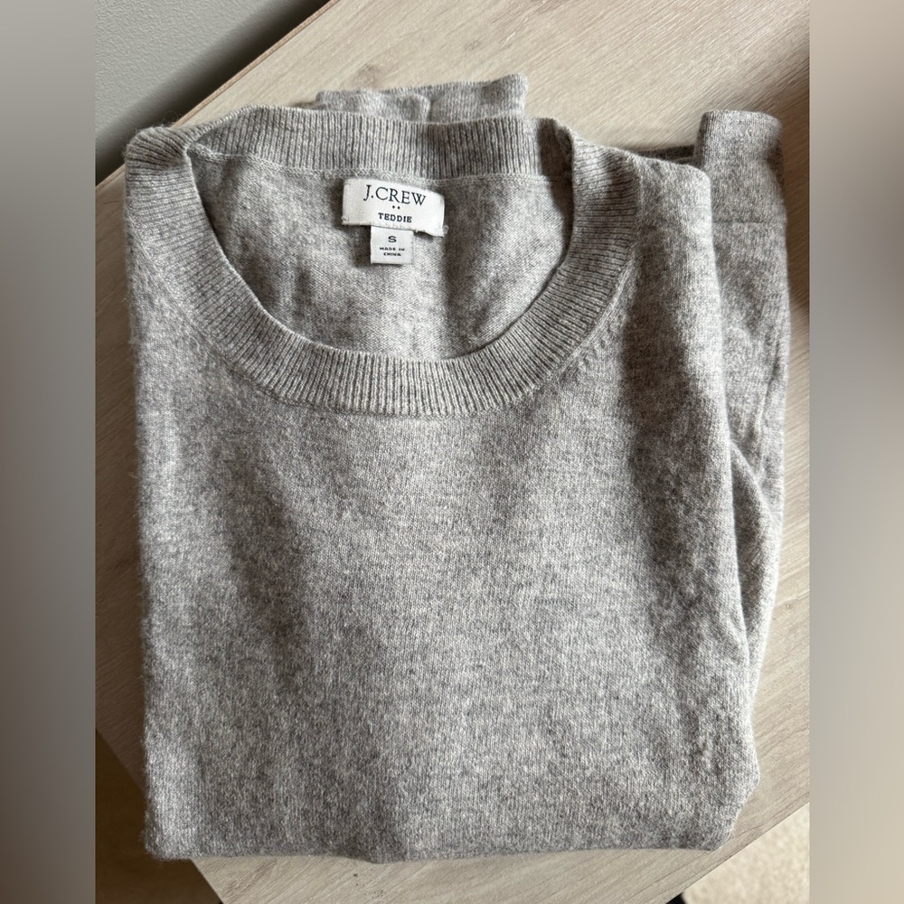 J. Crew Gray Wool-Blend Teddie Sweater